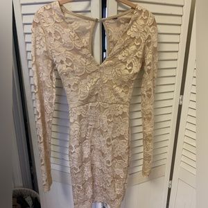 Womens gold floral mini dress size XS